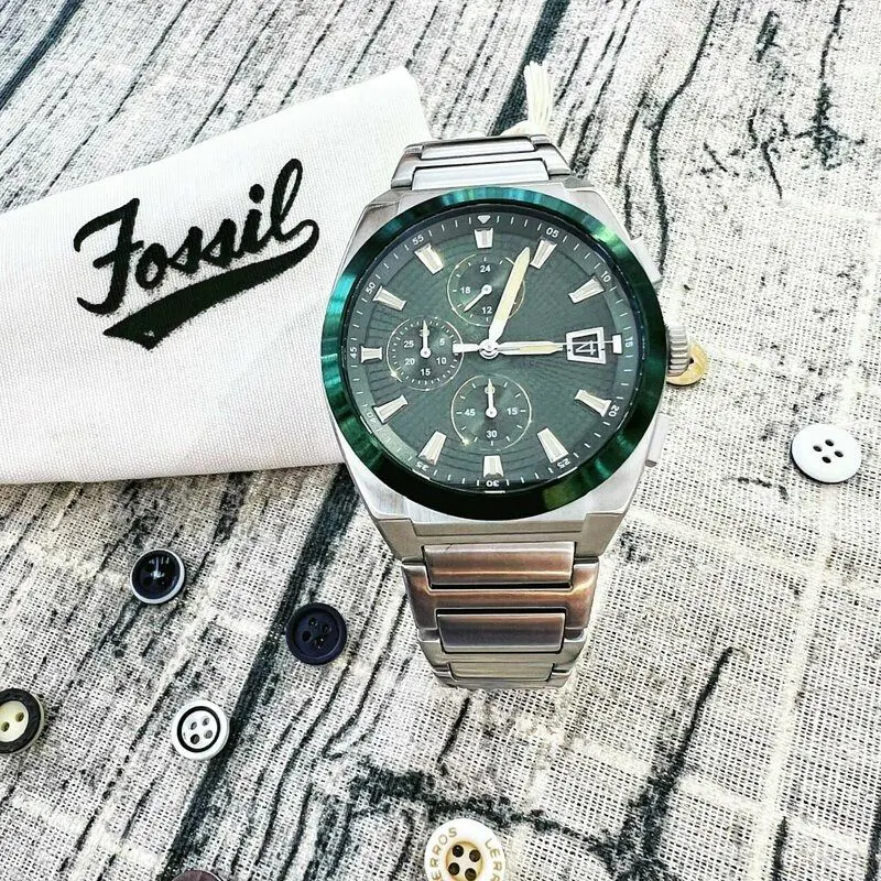 Fossil Everett Chronograph Green Dial Men’s Watch | FS5964